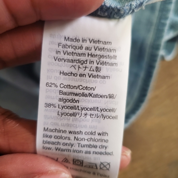 Madewell Chambray Tie Front Top Womens Medium Blue Button Front Short Sleeve * - Picture 5 of 5